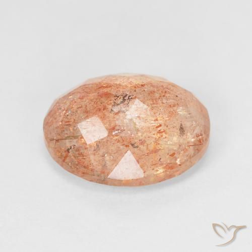 4.69캐럿 천연 Medium Light-Orange 썬스톤, 타원형, 투명한