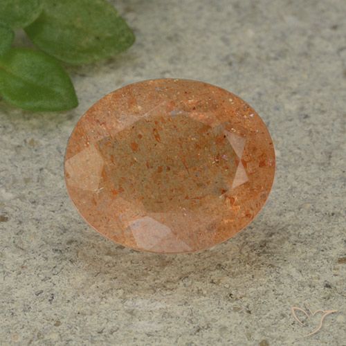 5.32ct 자연스러운 따뜻한 오렌지 썬스톤, 타원형, 투명한