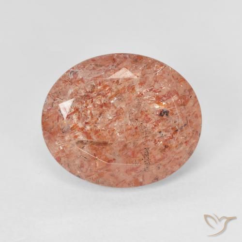 4.62ct 자연스러운 자몽 오렌지 썬스톤, 타원형, 투명한