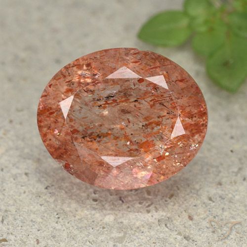 4.63ct 자연스러운 따뜻한 오렌지 썬스톤, 타원형, 투명한