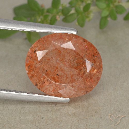 3.83캐럿 천연 자몽 오렌지 선스톤, 타원형 컷, 11.6×9.7 mm, 투명한