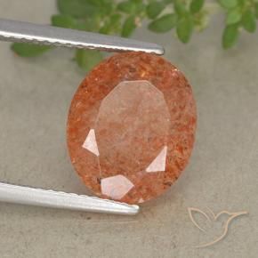 3.83캐럿 천연 자몽 오렌지 선스톤, 타원형 컷, 11.6×9.7 mm, 투명한