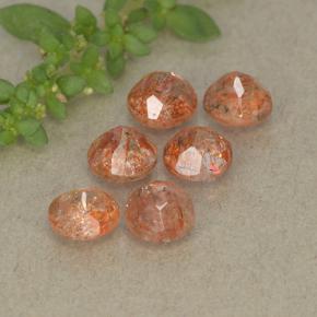 3.33캐럿 천연 오렌지 선스톤 보석, 라운드 컷, 5.18 mm, 투명한
