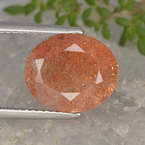 3.94캐럿 천연 자몽 오렌지 선스톤, 타원형 컷, 11.8×10 mm, 투명한