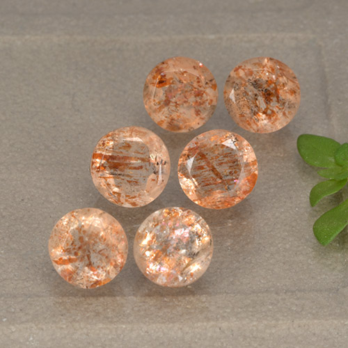 3.51캐럿 천연 붉은 오렌지 썬스톤 보석, 라운드 컷, 투명한