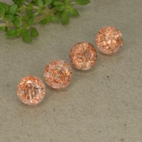 2.45캐럿 천연 붉은빛 오렌지 선스톤 보석, 라운드 컷, 5.15 mm, 투명한