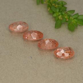 2.78캐럿 천연 붉은빛 오렌지 선스톤 보석, 타원형 컷, 7×5.2 mm, 투명한