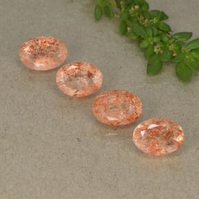 3.36캐럿 천연 진저 오렌지 선스톤 보석, 타원형 컷, 7.1×5 mm, 투명한