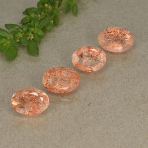 3.36캐럿 천연 진저 오렌지 선스톤 보석, 타원형 컷, 7.1×5 mm, 투명한