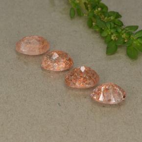 3.36캐럿 천연 진저 오렌지 선스톤 보석, 타원형 컷, 7.1×5 mm, 투명한