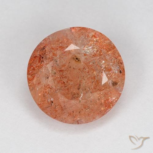 4.55ct 자연스러운 자몽 오렌지 썬스톤, 둥근, 투명한