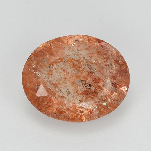 3.32캐럿 천연 미디엄 오렌지 선스톤, 타원형 컷, 10.9×8.9 mm, 투명한