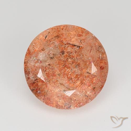 4.61ct 자연스러운 자몽 오렌지 썬스톤, 둥근, 투명한