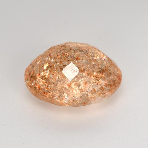 4.91캐럿 천연 미디엄 오렌지 선스톤, 타원형 컷, 12.1×10.1 mm, 투명한