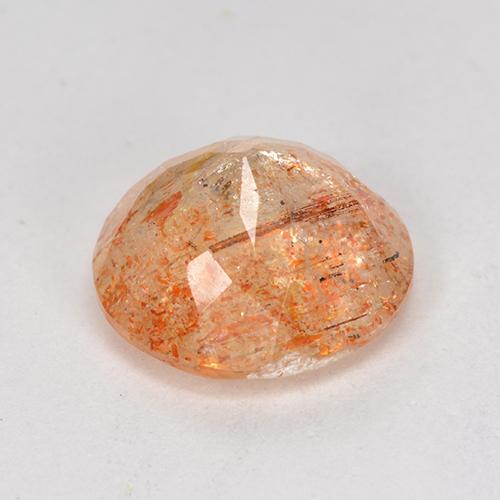 4.21캐럿 천연 오렌지 선스톤, 라운드 컷, 10.88 mm, 투명한