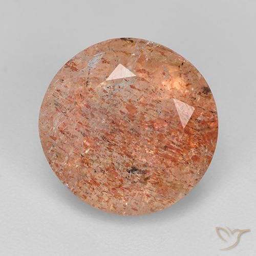 4.33ct 자연스러운 미디엄 오렌지 썬스톤, 둥근, 투명한