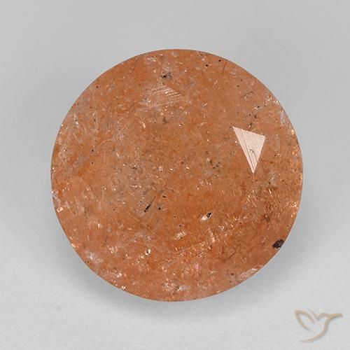 4.67ct 자연스러운 붉은 오렌지 썬스톤, 둥근, 투명한