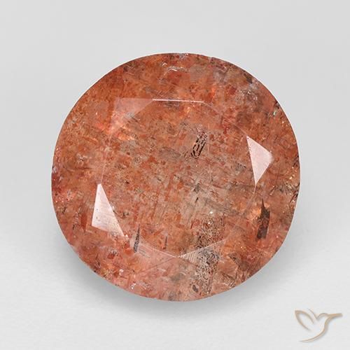 4.80ct 자연스러운 따뜻한 오렌지 썬스톤, 둥근, 투명한