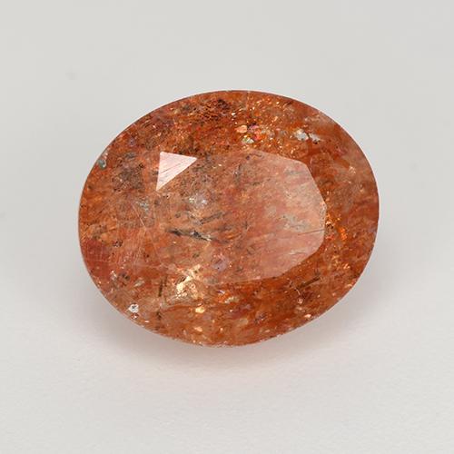 5.12캐럿 천연 미디엄 레드 선스톤, 타원형 컷, 12×10 mm, 투명한
