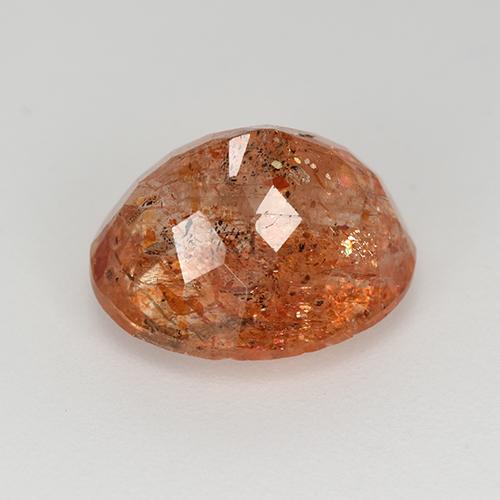5.12캐럿 천연 미디엄 레드 선스톤, 타원형 컷, 12×10 mm, 투명한