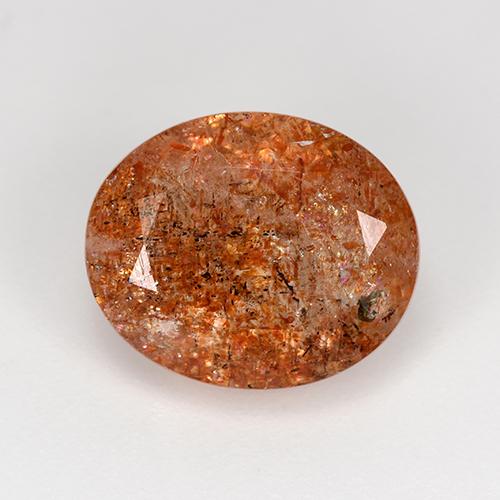 4.31캐럿 천연 따뜻한 오렌지 선스톤, 타원형 컷, 11.9×9.9 mm, 투명한