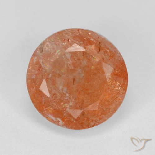 4.67ct 자연스러운 붉은 오렌지 썬스톤, 둥근, 투명한