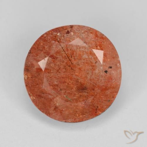 4.86ct 자연스러운 자몽 오렌지 썬스톤, 둥근, 투명한