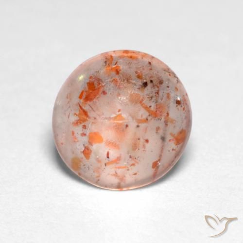 0.94ct 자연스러운 피치 오렌지 썬스톤, 둥근, 투명한