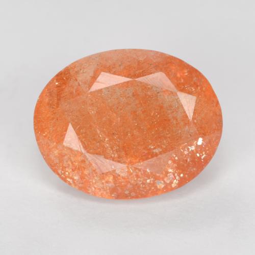 2.42캐럿 천연 미디엄 오렌지 선스톤, 타원형 컷, 9.9×7.9 mm, 투명한