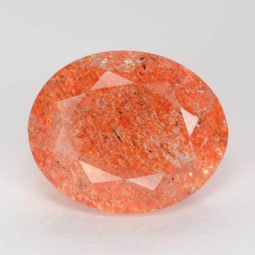 2.50캐럿 천연 미디엄 레드 선스톤, 타원형 컷, 10.1×8.2 mm, 투명한