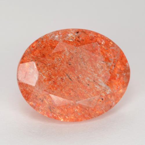 2.50캐럿 천연 미디엄 레드 선스톤, 타원형 컷, 10.1×8.2 mm, 투명한