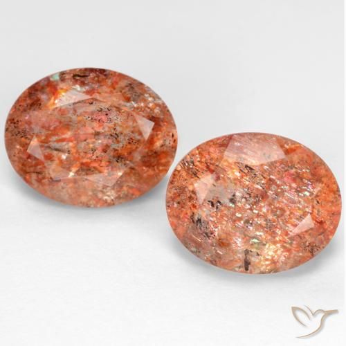 4.78캐럿 천연 미디엄 오렌지 선스톤 보석, 타원형 컷, 10×8.1 mm, 투명한