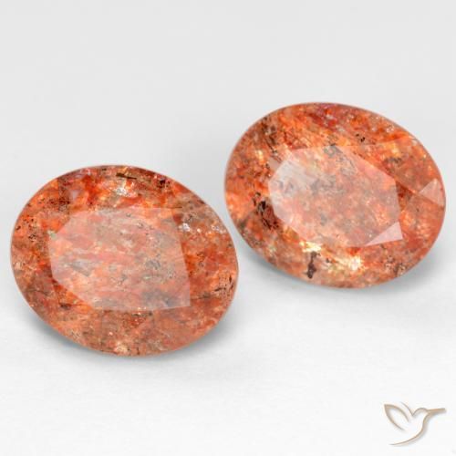 4.78캐럿 천연 미디엄 오렌지 선스톤 보석, 타원형 컷, 10×8.1 mm, 투명한