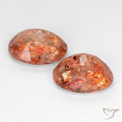 4.78캐럿 천연 미디엄 오렌지 선스톤 보석, 타원형 컷, 10×8.1 mm, 투명한