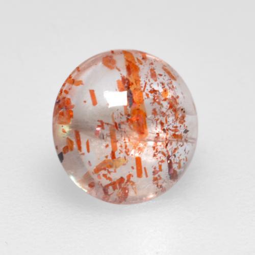 0.86캐럿 천연 라이트 오렌지 선스톤, 라운드 컷, 6.68 mm, 투명한
