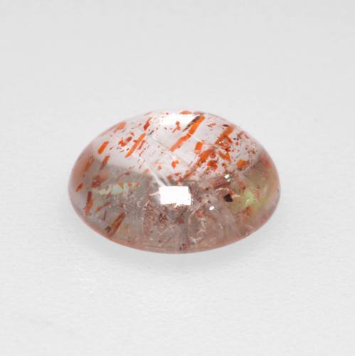 0.86캐럿 천연 라이트 오렌지 선스톤, 라운드 컷, 6.68 mm, 투명한