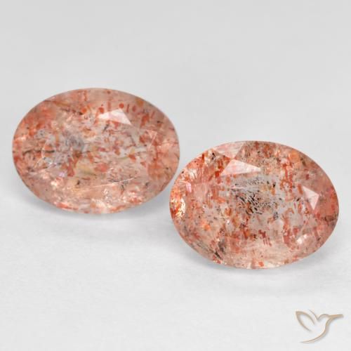 2.81캐럿 천연 피치 오렌지 선스톤 보석, 타원형 컷, 8.1×6.1 mm, 투명한