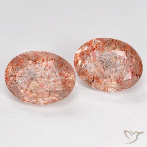 2.81캐럿 천연 피치 오렌지 선스톤 보석, 타원형 컷, 8.1×6.1 mm, 투명한