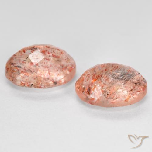 2.81캐럿 천연 피치 오렌지 선스톤 보석, 타원형 컷, 8.1×6.1 mm, 투명한