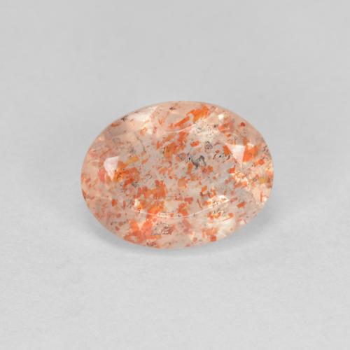 1.43캐럿 천연 라이트 오렌지 선스톤, 타원형 컷, 8.1×6.2 mm, 투명한