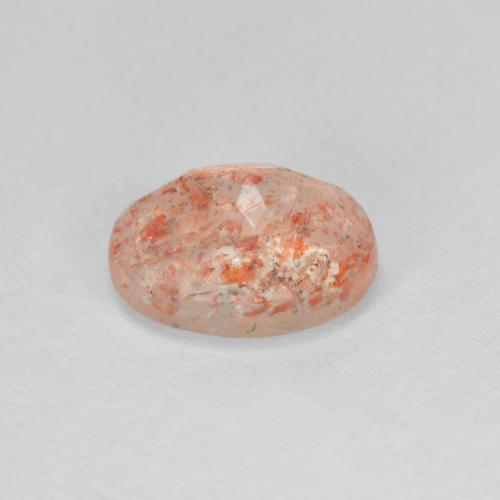 1.43캐럿 천연 라이트 오렌지 선스톤, 타원형 컷, 8.1×6.2 mm, 투명한