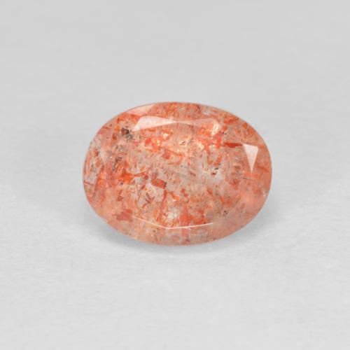 1.53캐럿 천연 진저 오렌지 선스톤, 타원형 컷, 8×6.1 mm, 투명한
