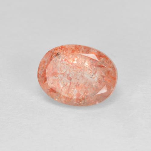 1.53캐럿 천연 진저 오렌지 선스톤, 타원형 컷, 8×6.1 mm, 투명한