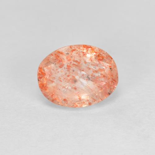 1.33캐럿 천연 진저 오렌지 선스톤, 타원형 컷, 7.8×6 mm, 투명한