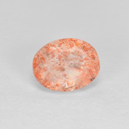 1.33캐럿 천연 진저 오렌지 선스톤, 타원형 컷, 7.8×6 mm, 투명한