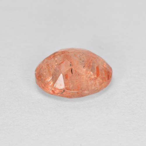 1.37캐럿 천연 붉은빛 오렌지 선스톤, 타원형 컷, 8.1×6.2 mm, 투명한