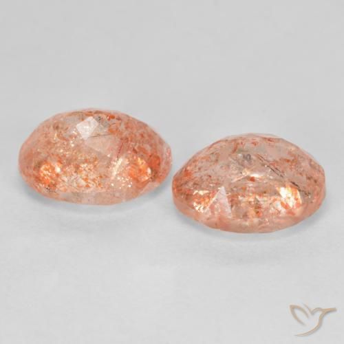 2.85캐럿 천연 붉은빛 오렌지 선스톤 보석, 타원형 컷, 8.1×6.2 mm, 투명한