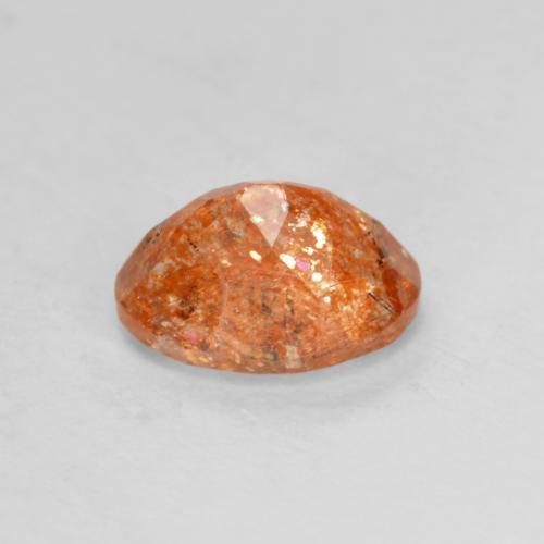 1.27캐럿 천연 미디엄 오렌지 선스톤, 타원형 컷, 8.1×6.1 mm, 투명한