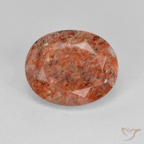 3.40ct 자연스러운 따뜻한 오렌지 썬스톤, 타원형, 투명한
