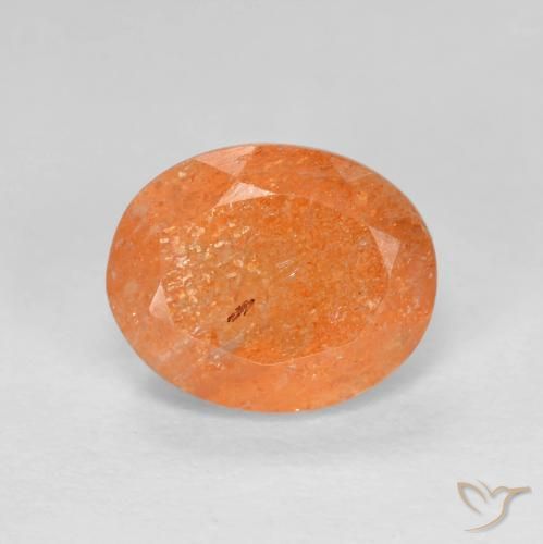 2.85ct 자연스러운 참마 오렌지 썬스톤, 타원형, 투명한